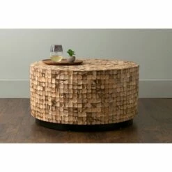 Cummings Coconut Shell Inlay Coffee Table - East at Main Brown -Coffee Tables Elegant store unnamed file 4131