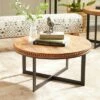 Olivia & May Industrial Wood and Metal Coffee Table Brown - Olivia & May 1 Olivia & May Industrial Wood and Metal Coffee Table Brown - Olivia & May -Coffee Tables Elegant store unnamed file 4157