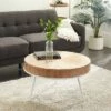Olivia & May Modern Wood and Iron Coffee Table Natural Brown - Olivia & May 2 Olivia & May Modern Wood and Iron Coffee Table Natural Brown - Olivia & May -Coffee Tables Elegant store unnamed file 4178