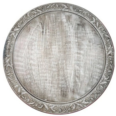 Wooden Hand Carved Folding Accent Coffee Table White - The Urban Port 5 Wooden Hand Carved Folding Accent Coffee Table White - The Urban Port - Image 3