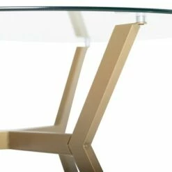 38" Archtech Round Coffee Table with Clear Glass Gold - Studio Designs Home -Coffee Tables Elegant store unnamed file 4195