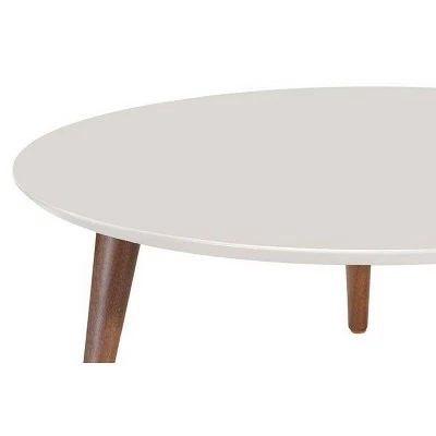 23.62" Moore Round Low Coffee Table Off-White - Manhattan Comfort 4 23.62" Moore Round Low Coffee Table Off-White - Manhattan Comfort - Image 2
