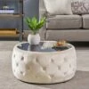 Chana Glam Coffee Table Ottoman - Christopher Knight Home Beige -Coffee Tables Elegant store unnamed file 4237
