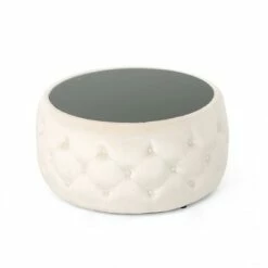 Chana Glam Coffee Table Ottoman - Christopher Knight Home Beige -Coffee Tables Elegant store unnamed file 4240