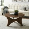 Carraway Mid-Century Modern Round Coffee Table - Saracina Home Dark Walnut -Coffee Tables Elegant store unnamed file 4242