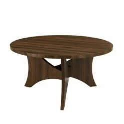 Carraway Mid-Century Modern Round Coffee Table - Saracina Home Dark Walnut -Coffee Tables Elegant store unnamed file 4244