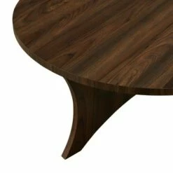 Carraway Mid-Century Modern Round Coffee Table - Saracina Home Dark Walnut -Coffee Tables Elegant store unnamed file 4245