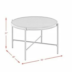 Carlo Round Coffee Table with Wooden Top Brown - Picket House Furnishings -Coffee Tables Elegant store unnamed file 4253