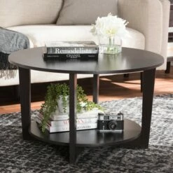 Belina Modern and Contemporary Finished Coffee Table Dark Brown - Baxton Studio -Coffee Tables Elegant store unnamed file 4256