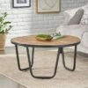 Nita Modern Industrial Handcrafted Wooden Coffee Table Natural/Black - Christopher Knight Home -Coffee Tables Elegant store unnamed file 4272