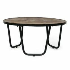 Nita Modern Industrial Handcrafted Wooden Coffee Table Natural/Black - Christopher Knight Home -Coffee Tables Elegant store unnamed file 4275