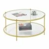 Breighton Home Royal Crest 2 Tier Round Glass Coffee Table - Johar Furniture Glass/chrome -Coffee Tables Elegant store unnamed file 4300