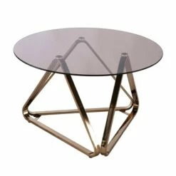 Tainbin Round Cocktail Table Champagne - Aiden Lane