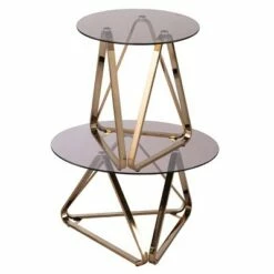 Tainbin Round Cocktail Table Champagne - Aiden Lane -Coffee Tables Elegant store unnamed file 4331