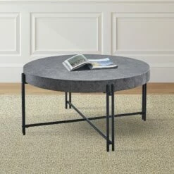 Morgan Round Cocktail Table Gray - Steve Silver Co. -Coffee Tables Elegant store unnamed file 4350