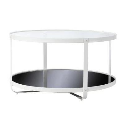 Libing Glass Top Cocktail Table Black/White - Aiden Lane 4 Libing Glass Top Cocktail Table Black/White - Aiden Lane - Image 2