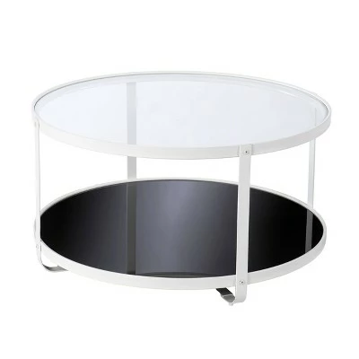 Libing Glass Top Cocktail Table Black/White - Aiden Lane 5 Libing Glass Top Cocktail Table Black/White - Aiden Lane - Image 3