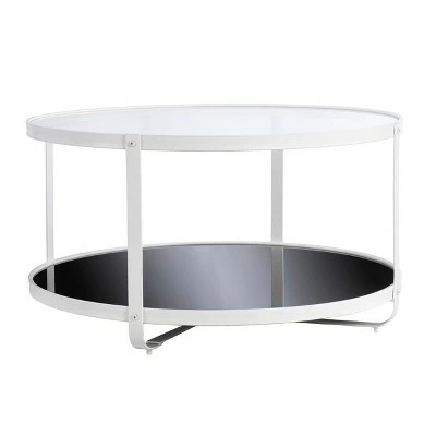 Libing Glass Top Cocktail Table Black/White - Aiden Lane 6 Libing Glass Top Cocktail Table Black/White - Aiden Lane - Image 4