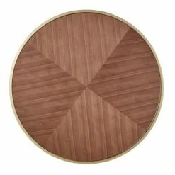 Ervyn Wood and Metal Round Coffee Table - Inspire Q Natural -Coffee Tables Elegant store unnamed file 4372