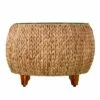 Joba Round Water Hyacinth Cocktail Table Brown - Aiden Lane