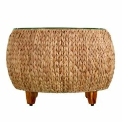 Joba Round Water Hyacinth Cocktail Table Brown - Aiden Lane -Coffee Tables Elegant store unnamed file 4400