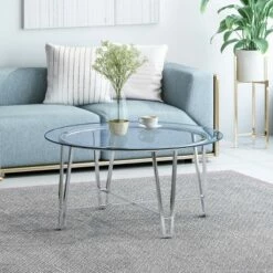 Arva Modern Iron Coffee Table Silver - Christopher Knight Home