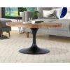 36" Lenora Round Pedestal Coffee Table Brown/Black - Summerland Home