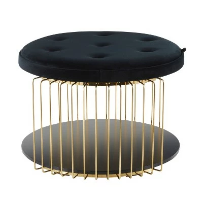 Canary Contemporary and Glam Coffee Table - LumiSource White Velvet/gold 4 Canary Contemporary and Glam Coffee Table - LumiSource White Velvet/gold - Image 2