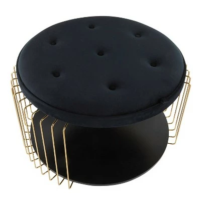 Canary Contemporary and Glam Coffee Table - LumiSource White Velvet/gold 8 Canary Contemporary and Glam Coffee Table - LumiSource White Velvet/gold - Image 6