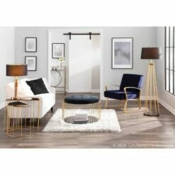 Canary Contemporary and Glam Coffee Table - LumiSource White Velvet/gold 22 Canary Contemporary and Glam Coffee Table - LumiSource White Velvet/gold -Coffee Tables Elegant store unnamed file 4446