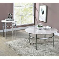 Mercedes Round Coffee Table White - miBasics -Coffee Tables Elegant store unnamed file 4451