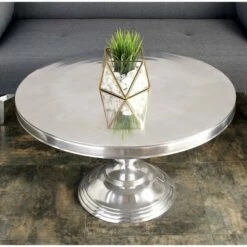 Olivia & May Traditional Aluminum Coffee Table Silver - Olivia & May