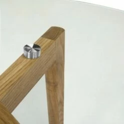 Marjoram Round Glass Coffee Table - Clear / Oak - Safavieh -Coffee Tables Elegant store unnamed file 4494