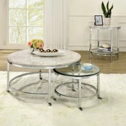 Marion Round Nesting Coffee Table White - miBasics -Coffee Tables Elegant store unnamed file 4496