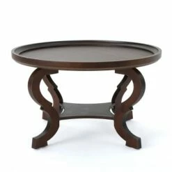 Althea Circular Coffee Table - Christopher Knight Home Dark Walnut -Coffee Tables Elegant store unnamed file 450