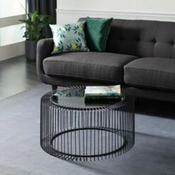 Olivia & May Contemporary Metal Coffee Table Black - Olivia & May