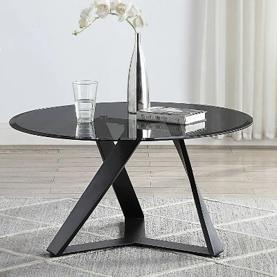 Borrego Round Coffee Table Texture Black/Gray - miBasics 5 Borrego Round Coffee Table Texture Black/Gray - miBasics - Image 3