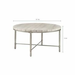 Madison Park Gretna Round Coffee Table Silver Cream -Coffee Tables Elegant store unnamed file 4531