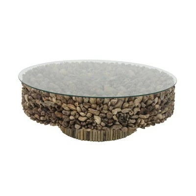 Olivia & May Rustic Driftwood Coffee Table Brown - Olivia & May 3 Olivia & May Rustic Driftwood Coffee Table Brown - Olivia & May