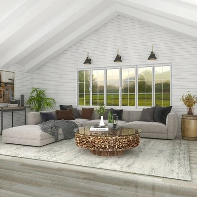 Olivia & May Rustic Driftwood Coffee Table Brown - Olivia & May 12 Olivia & May Rustic Driftwood Coffee Table Brown - Olivia & May - Image 10