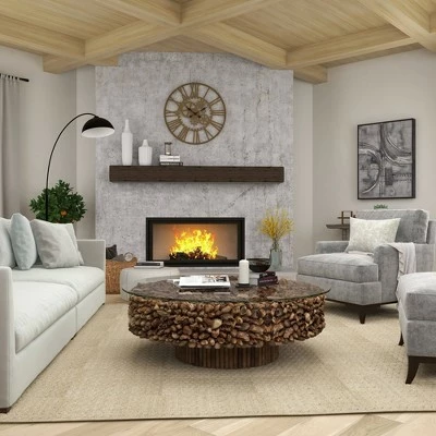 Olivia & May Rustic Driftwood Coffee Table Brown - Olivia & May 13 Olivia & May Rustic Driftwood Coffee Table Brown - Olivia & May - Image 11