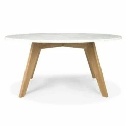Poly & Bark Gabrielle Mid-Century Marble Round Coffee Table Natural - Poly & Bark -Coffee Tables Elegant store unnamed file 4560