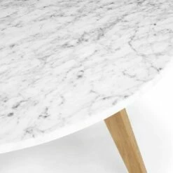Poly & Bark Gabrielle Mid-Century Marble Round Coffee Table Natural - Poly & Bark -Coffee Tables Elegant store unnamed file 4563