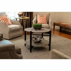 Decor Therapy Tonya Round Coffee Table Wood - Décor Therapy -Coffee Tables Elegant store unnamed file 4569