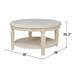 Vista Round Coffee Table - International Concepts Brown -Coffee Tables Elegant store unnamed file 4598