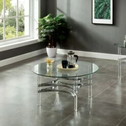 Bilmar Round Coffee Table Chrome - miBasics