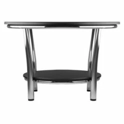 Maya Round Coffee Table, Black Top, Metal Legs - Black, Metal - Winsome -Coffee Tables Elegant store unnamed file 4624