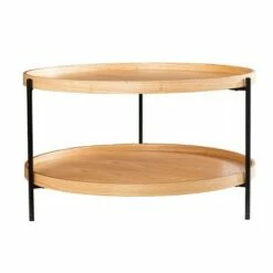 Wemve Round Cocktail Table Natural/Black- Southern Enterprises -Coffee Tables Elegant store unnamed file 4632