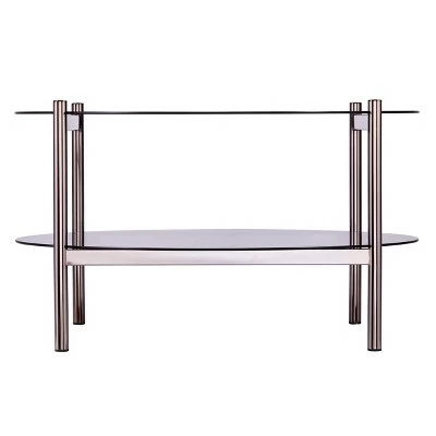 Glendale Round Cocktail Table with Glass Top Black - Aiden Lane 4 Glendale Round Cocktail Table with Glass Top Black - Aiden Lane - Image 2