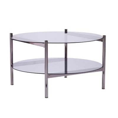 Glendale Round Cocktail Table with Glass Top Black - Aiden Lane 5 Glendale Round Cocktail Table with Glass Top Black - Aiden Lane - Image 3
